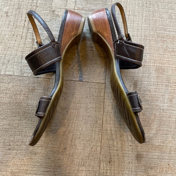 Ecco Brown Leather Chain Sandals Size 37 - Picture 2 of 9